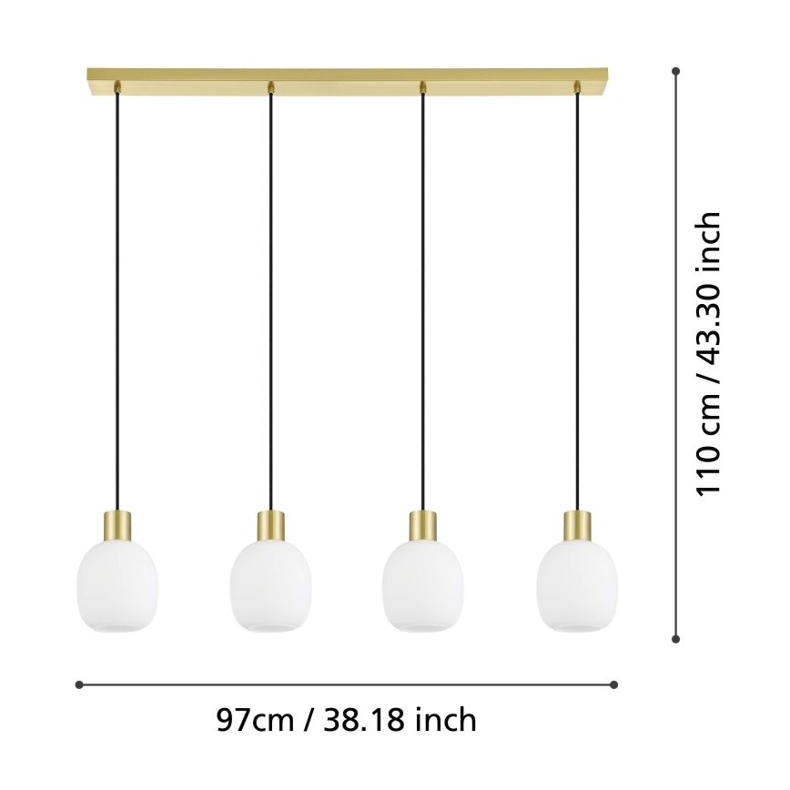 Eglo - Luster na sajli 4xE27/40W/230V