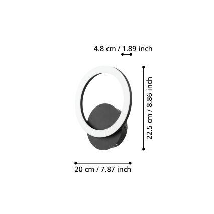 Eglo - LED prigušiva zidna svetiljka LED/12W/230V 3000-6500K