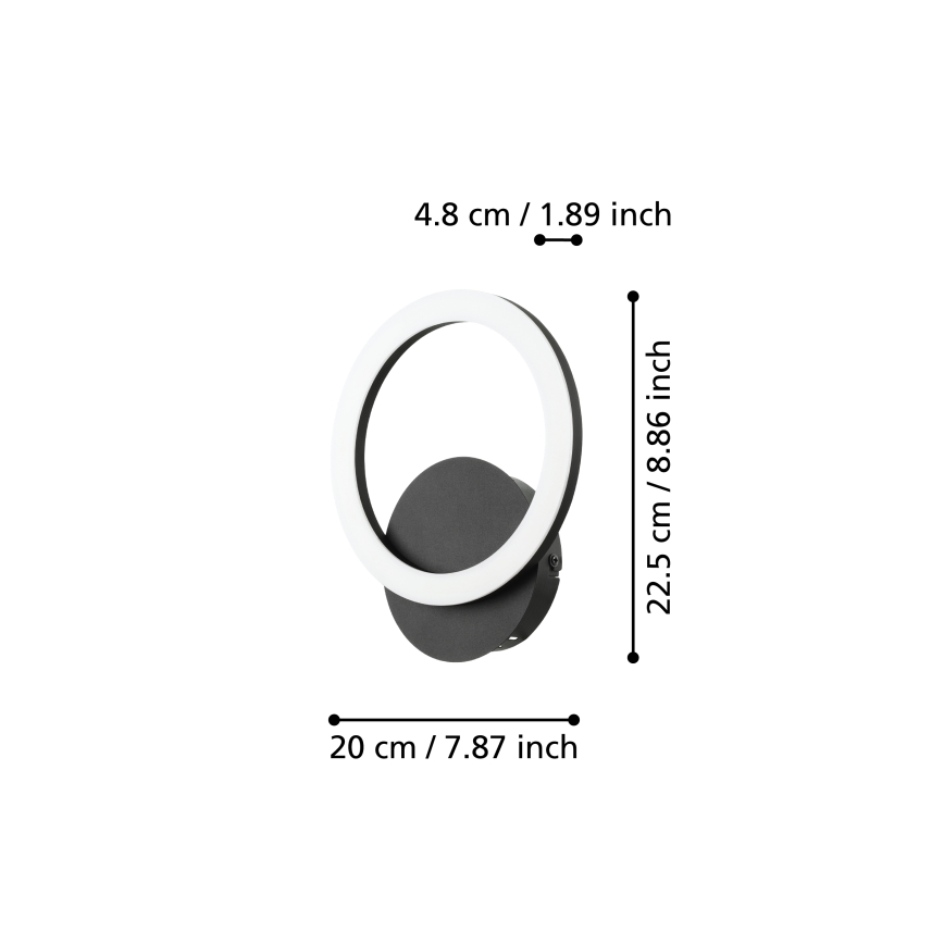 Eglo - LED prigušiva zidna svetiljka LED/12W/230V 3000-6500K