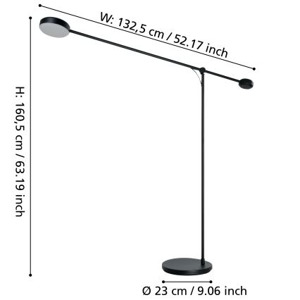 Eglo - LED Prigušiva dodirna stojeća lampa LED/24W/230V