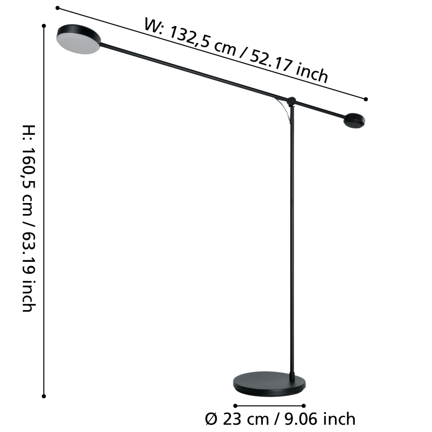 Eglo - LED Prigušiva dodirna stojeća lampa LED/24W/230V