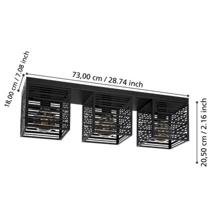 Eglo - Plafonjera 3xE27/40W/230V