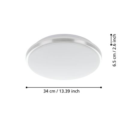Eglo - LED Plafonjera za kupatilo LED/15,6W/230V IP44 krom