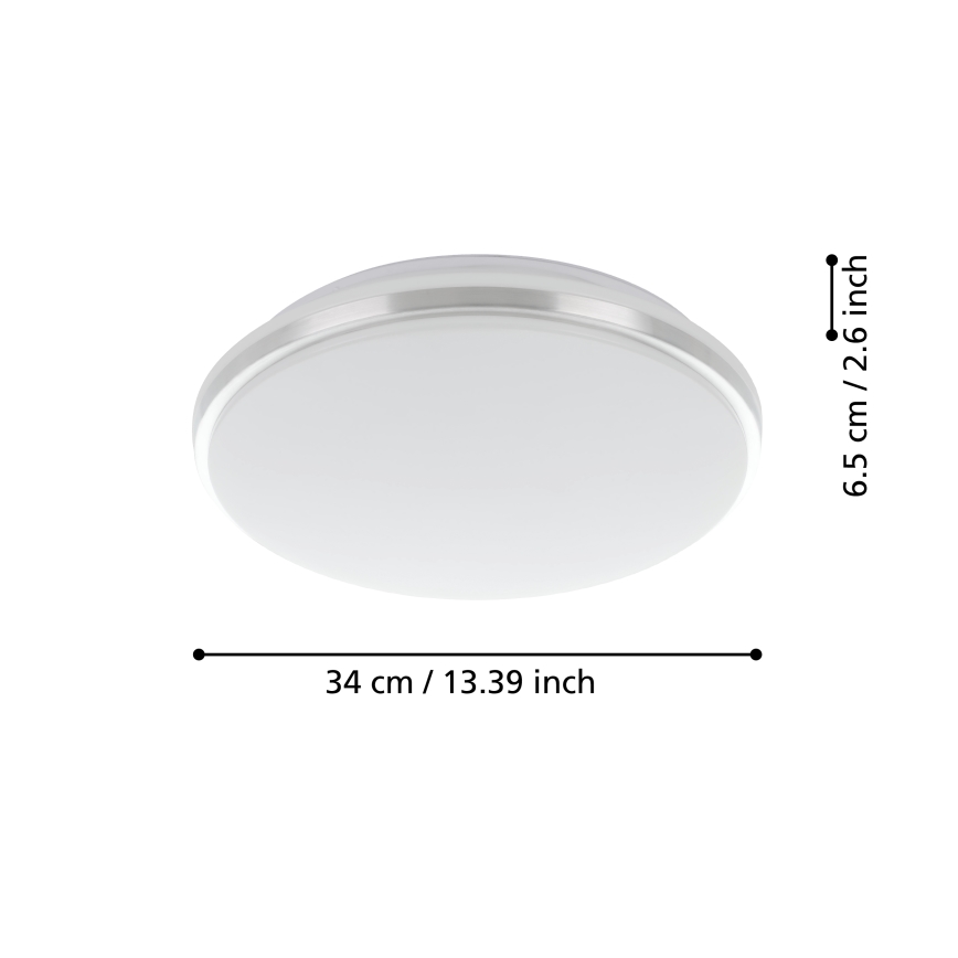 Eglo - LED Plafonjera za kupatilo LED/15,6W/230V IP44 krom
