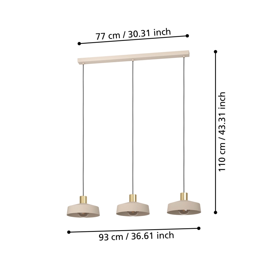 Eglo - Luster na sajli 3xE27/40W/230V