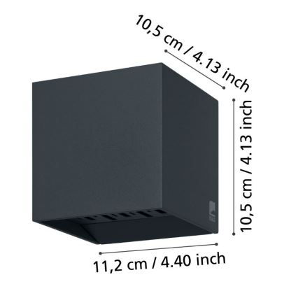 Eglo - LED spoljašnje zidno svetlo 2xLED/3,3W/230V IP54