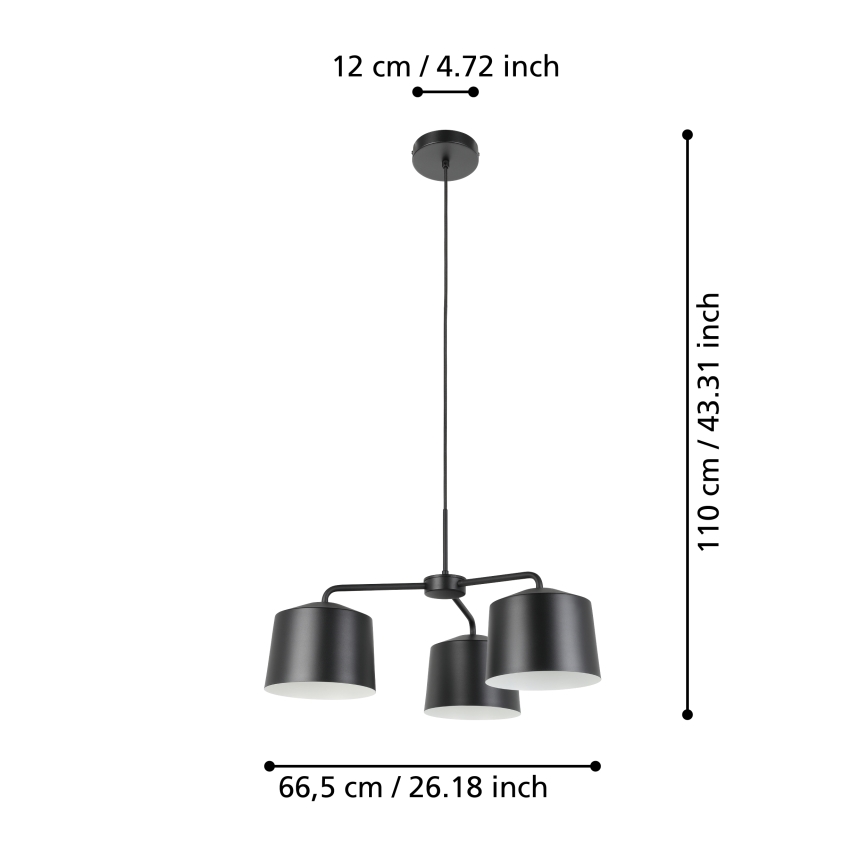 Eglo - Luster na sajli 3xE27/40W/230V