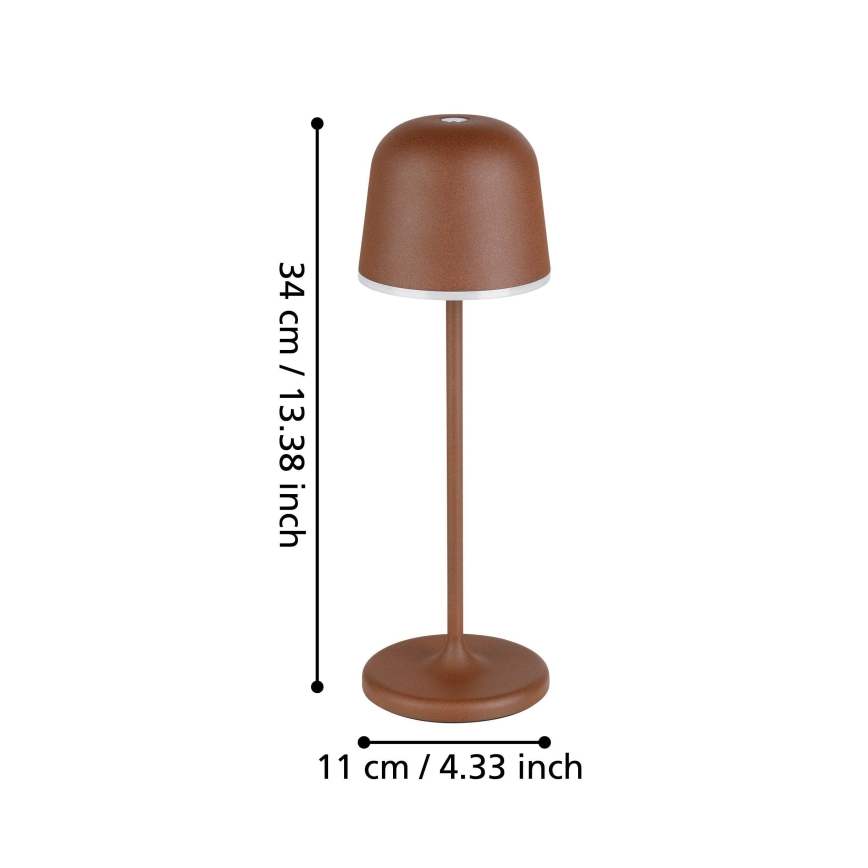 Eglo - LED Prigušiva vanjska punjiva lampa LED/2,2W/5V 1800mAh braon IP54