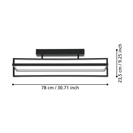 Eglo - LED prigušiva stropno svetlo LED/34W/230V + daljinski upravljač