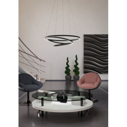 Eglo - LED Prigušivi luster na sajli LED/43,2W/230V crna