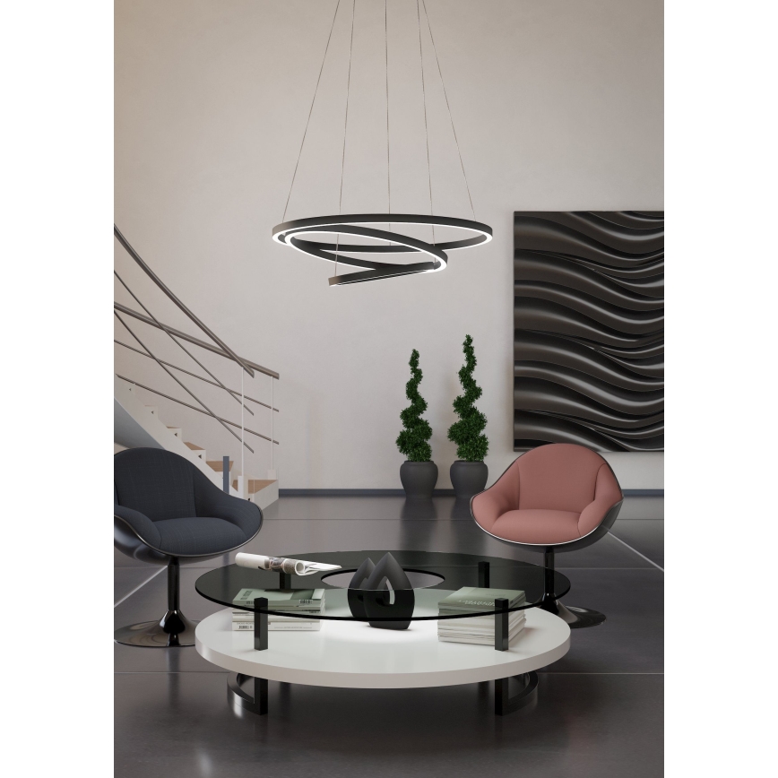 Eglo - LED Prigušivi luster na sajli LED/43,2W/230V crna