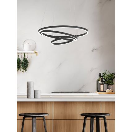 Eglo - LED Prigušivi luster na sajli LED/43,2W/230V crna