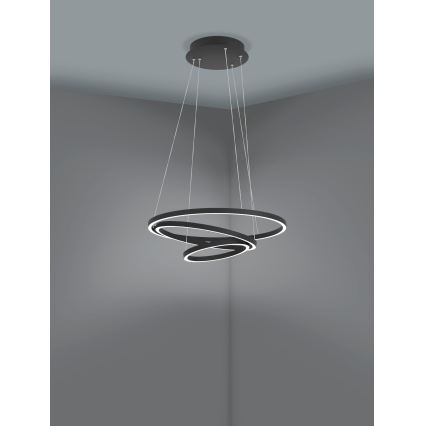 Eglo - LED Prigušivi luster na sajli LED/43,2W/230V crna