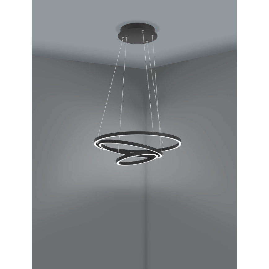 Eglo - LED Prigušivi luster na sajli LED/43,2W/230V crna