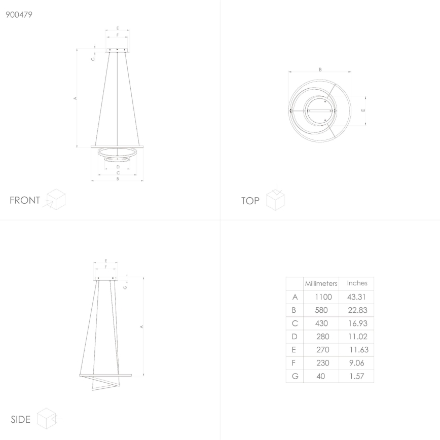 Eglo - LED Prigušivi luster na sajli LED/43,2W/230V crna