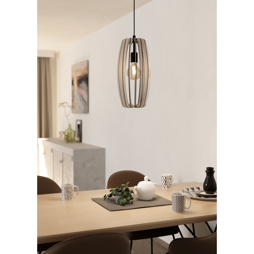 Eglo - Luster na sajli 1xE27/40W/230V kremasta