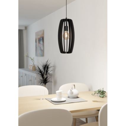 Eglo - Luster na sajli 1xE27/40W/230V crno