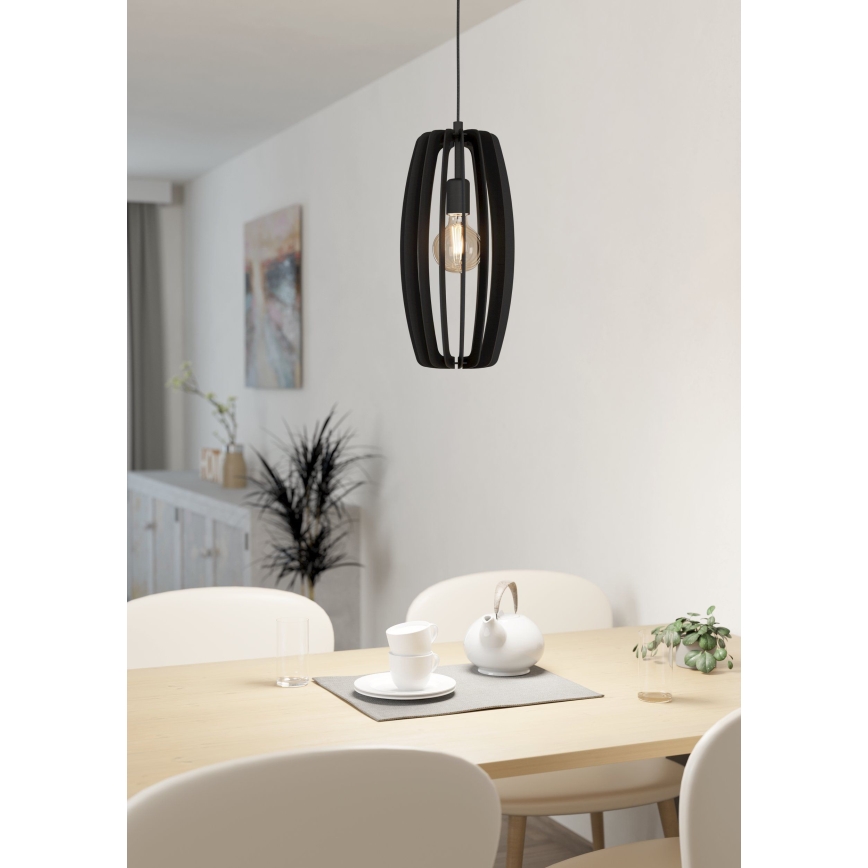 Eglo - Luster na sajli 1xE27/40W/230V crno