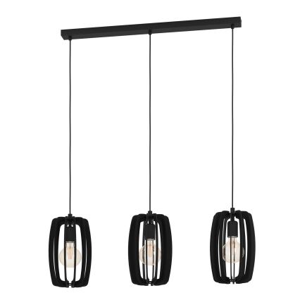 Eglo - Luster na sajli 3xE27/40W/230V crno