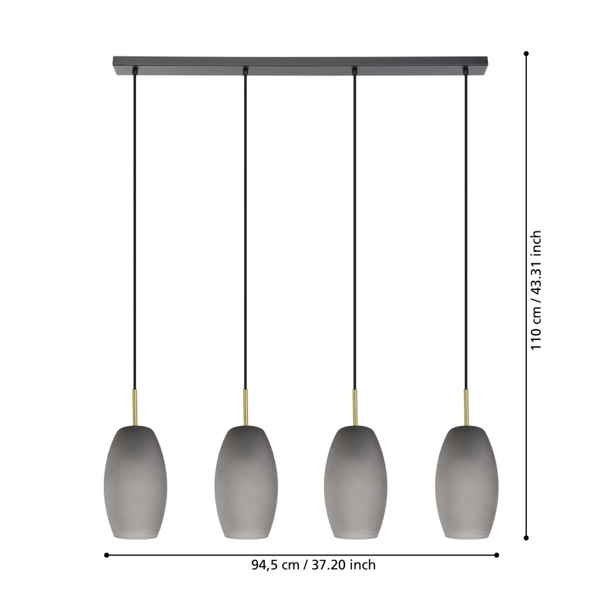 Eglo - Luster na sajli 4xE27/40W/230V