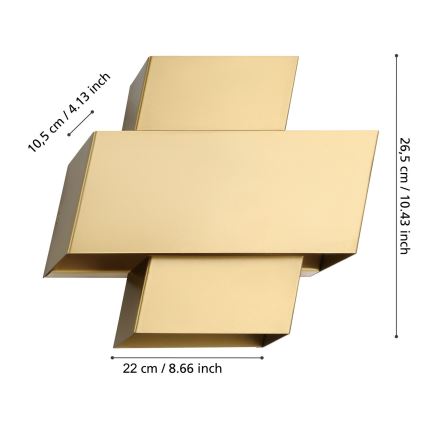 Eglo - Zidna lampa 1xE27/40W/230V zlatna