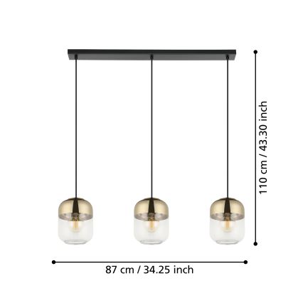 Eglo - Luster na sajli 3xE27/40W/230V