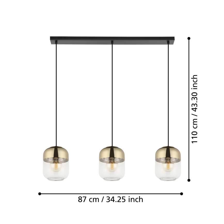 Eglo - Luster na sajli 3xE27/40W/230V
