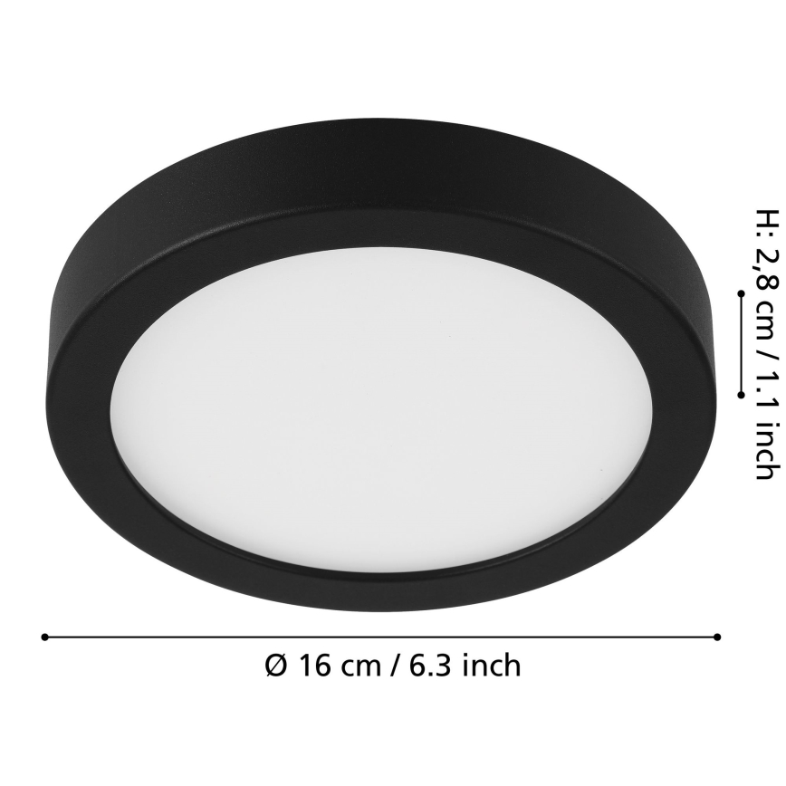 Eglo - LED Prigušiva plafonjera LED/11W/230V crno