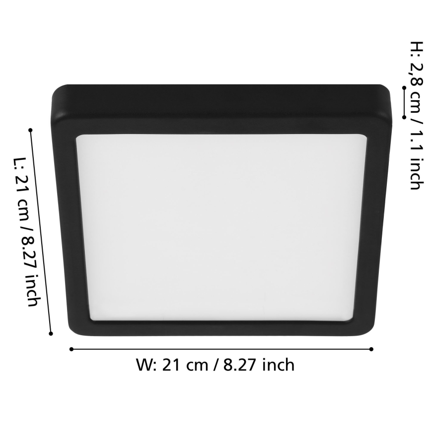 Eglo - LED Prigušiva plafonjera LED/17W/230V crno