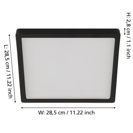Eglo - LED Prigušiva plafonjera LED/20,5W/230V crno