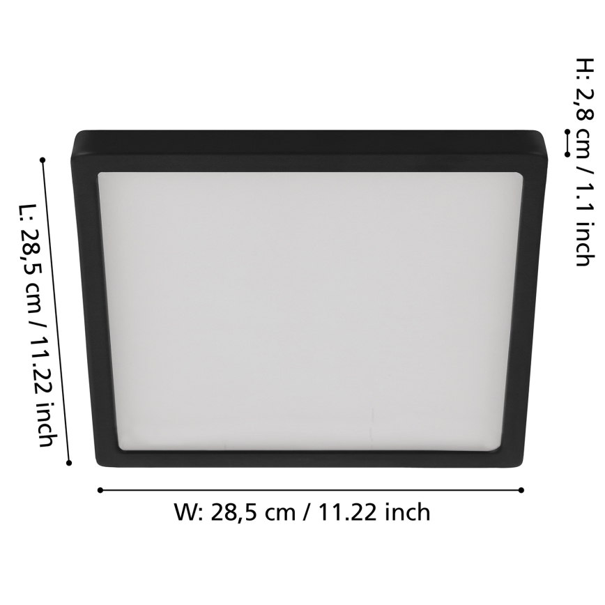Eglo - LED Prigušiva plafonjera LED/20,5W/230V crno
