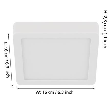 Eglo - LED Prigušiva plafonjera LED/11W/230V bela