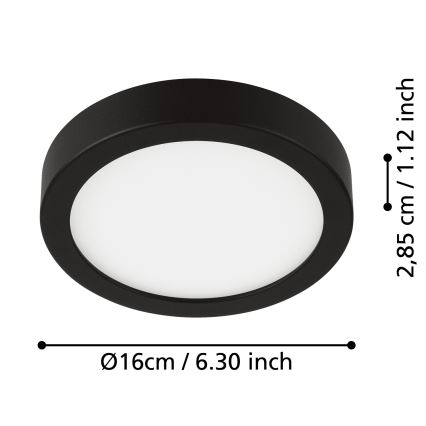 Eglo - LED Plafonjera za kupatilo LED/11W/230V IP44 crno