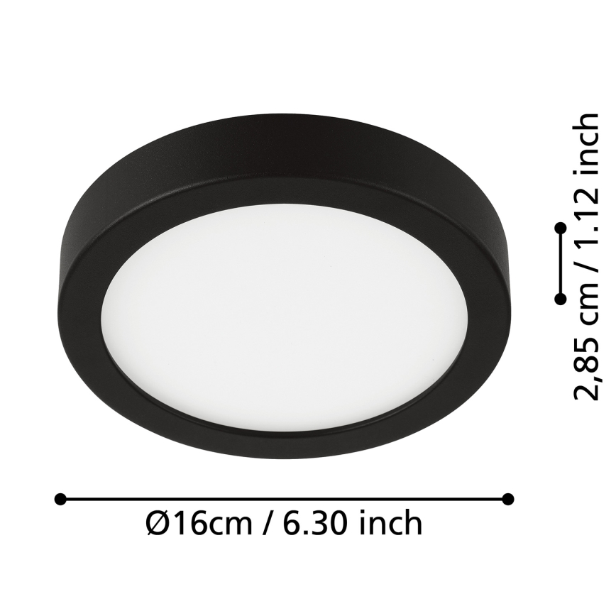 Eglo - LED Plafonjera za kupatilo LED/11W/230V IP44 crno