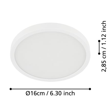 Eglo - LED Plafonjera za kupatilo LED/11W/230V IP44 bela