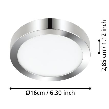Eglo - LED Plafonjera za kupatilo LED/11W/230V IP44 krom