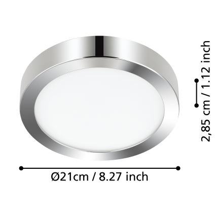 Eglo - LED Plafonjera za kupatilo LED/17W/230V IP44 krom