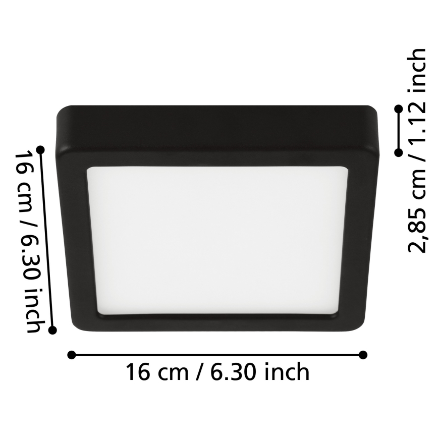Eglo - LED Plafonjera za kupatilo LED/11W/230V IP44 crno