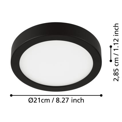 Eglo - LED Plafonjera za kupatilo LED/17W/230V IP44 crno