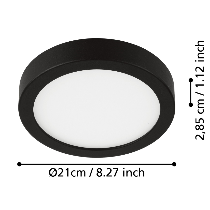 Eglo - LED Plafonjera za kupatilo LED/17W/230V IP44 crno
