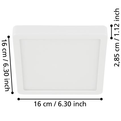 Eglo - LED Plafonjera za kupatilo LED/11W/230V IP44 bela