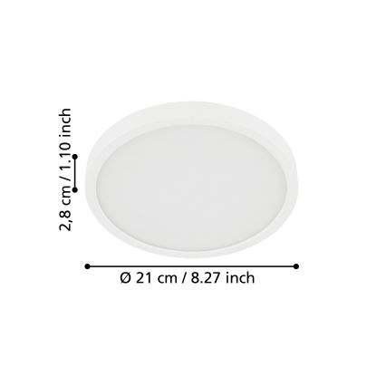 Eglo - LED Plafonjera za kupatilo LED/17W/230V bela IP44