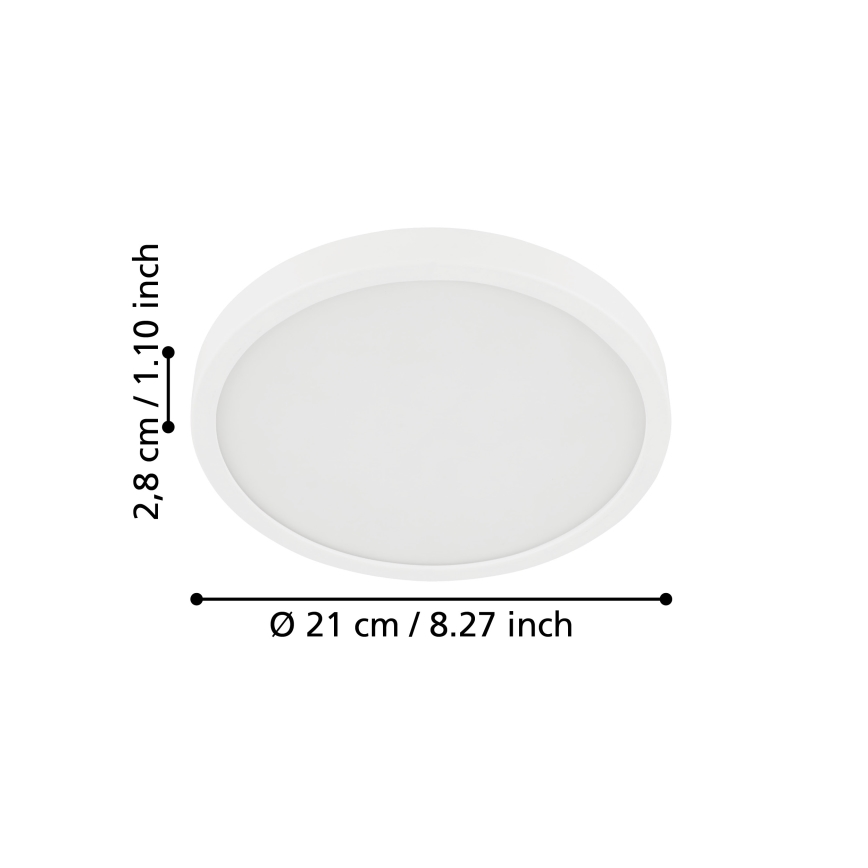 Eglo - LED Plafonjera za kupatilo LED/17W/230V bela IP44