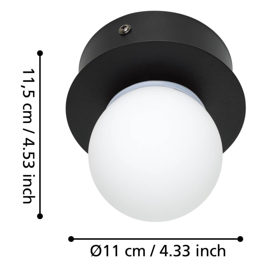 Eglo - LED Plafonjera za kupatilo LED/3,3W/230V IP44 crno