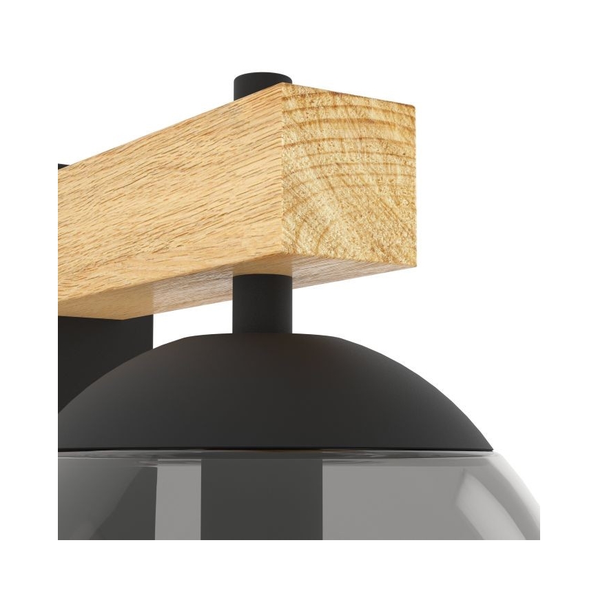 Eglo - Spoljašnja zidna lampa 1xE27/40W/230V crno/drvo IP44
