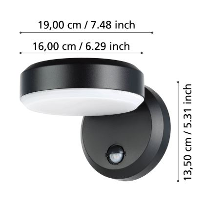 Eglo - LED Zidno spoljašnje osvetljenje sa senzorom LED/10,8/230V IP44