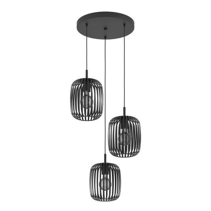 Eglo - Luster na sajli 3xE27/40W/230V crno
