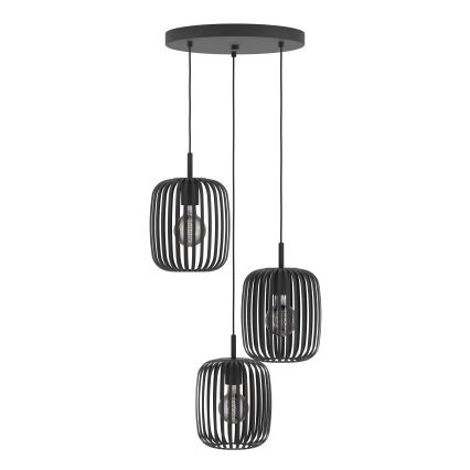 Eglo - Luster na sajli 3xE27/40W/230V crno