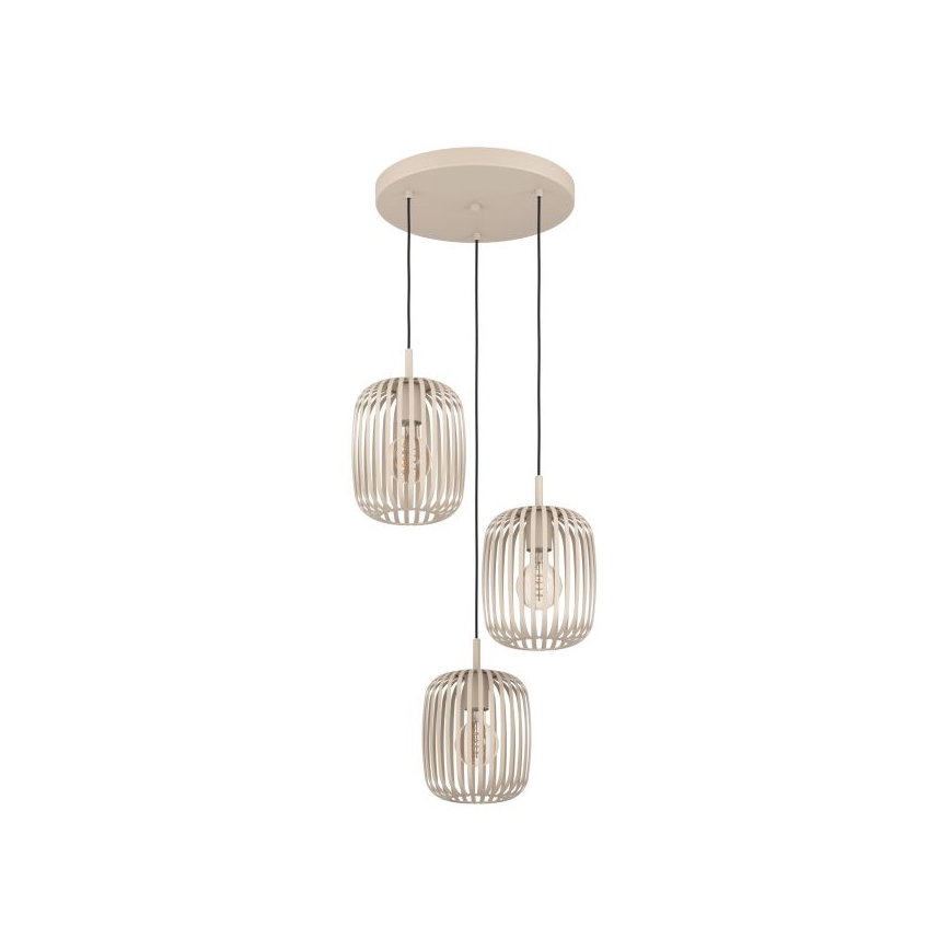Eglo - Luster na sajli 3xE27/40W/230V bež