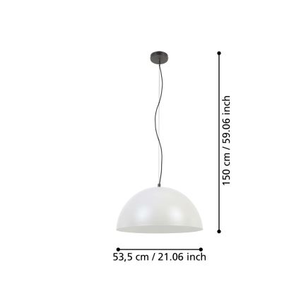 Eglo - Luster na sajli 1xE27/40W/230V sivo